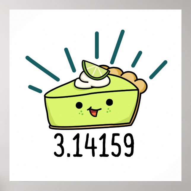 Affiche Math Pi Nombre Funky Pie Pun (Devant)