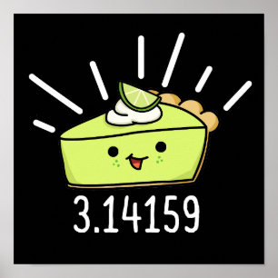 Affiche Math Pi Nombre Funky Pie Pun Dark BG
