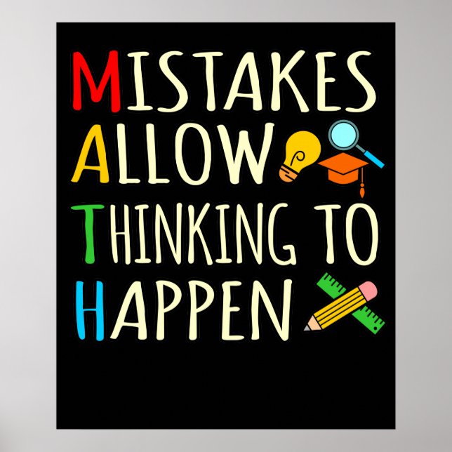 Affiche Math Student Mistakes Mathematics Maths Teacher (Devant)