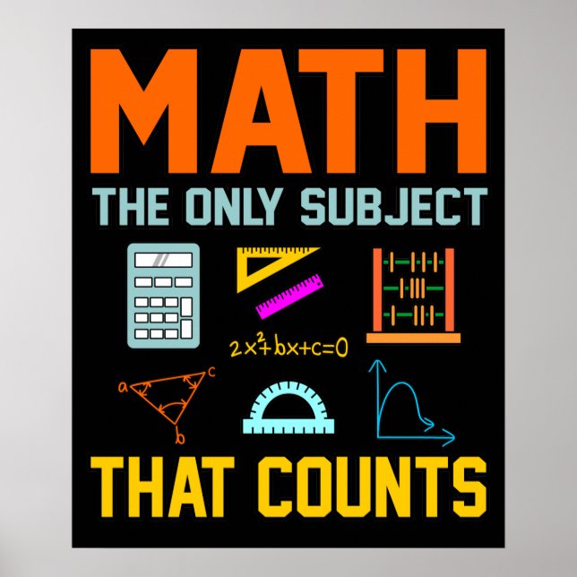 Affiche Math Sujet Counts Mathématique Math Enseignant (Devant)