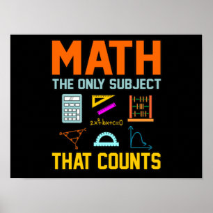 Affiche Math Sujet Counts Mathématique Math Enseignant