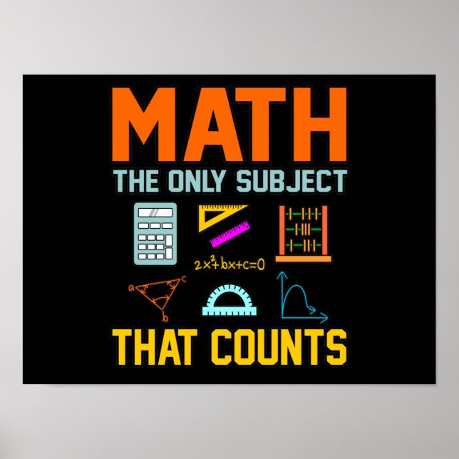 Affiche Math Sujet Counts Mathématique Math Enseignant (Devant)