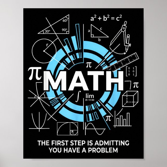 Affiche Math The First Step Is Admitting You Have A Proble (Devant)