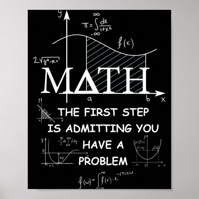 Affiche Math The First Step Is Admitting You Have A Proble (Devant)