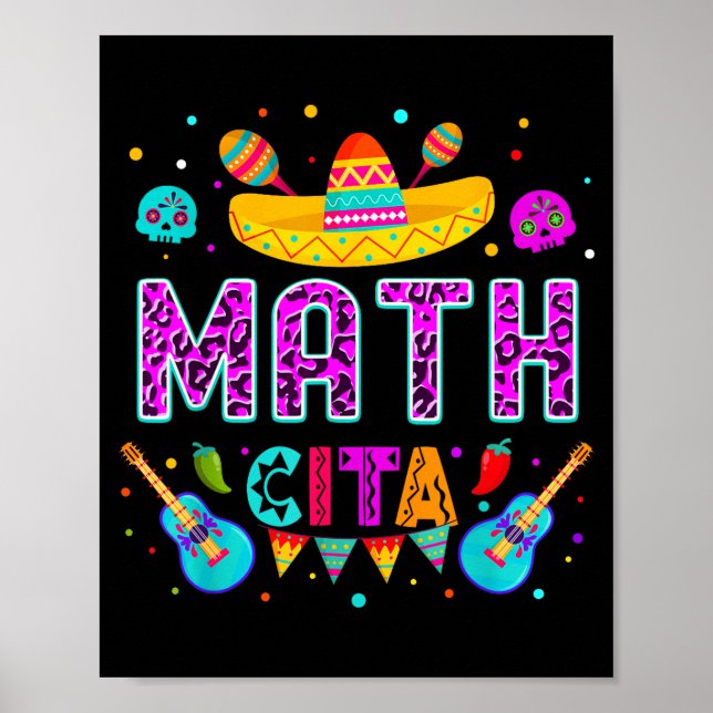 Affiche Mathcita cinq mai professeur de mathématiques léop (Devant)