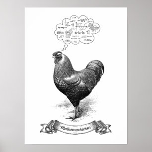Affiche Mathemachicken Funny Math Poulet de poulet Plaisan