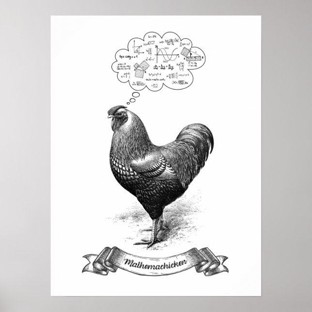 Affiche Mathemachicken Funny Math Poulet de poulet Plaisan (Devant)