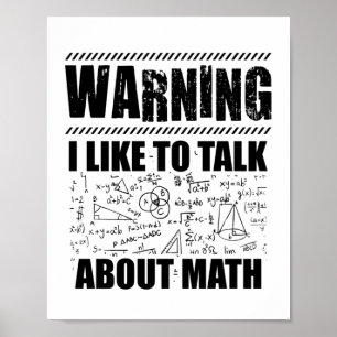 Affiche Mathématicien avertisseur   Cadeau Math Science