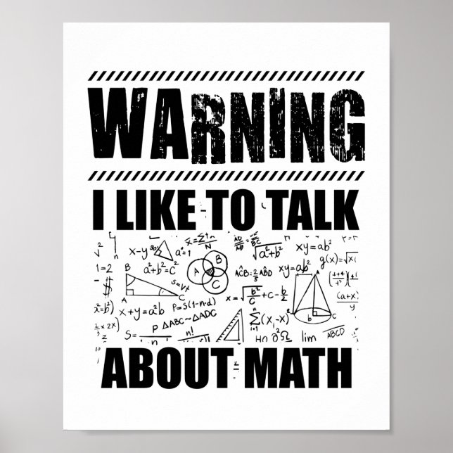 Affiche Mathématicien avertisseur | Cadeau Math Science (Devant)