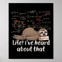 Mathématicien Sloth Cartoon Math Funny Math