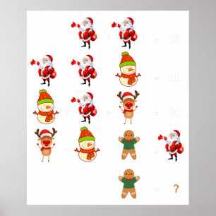 Affiche mathématiques de noël drôle