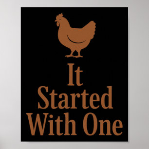 Affiche Mathématiques de poulet Trop de poulets Humour de