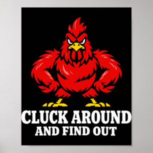 Affiche Mathématiques de poulet Trop de poulets Humour de