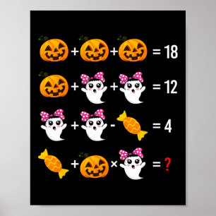 Affiche Mathématiques fantômes Mathématiques Halloween Cut
