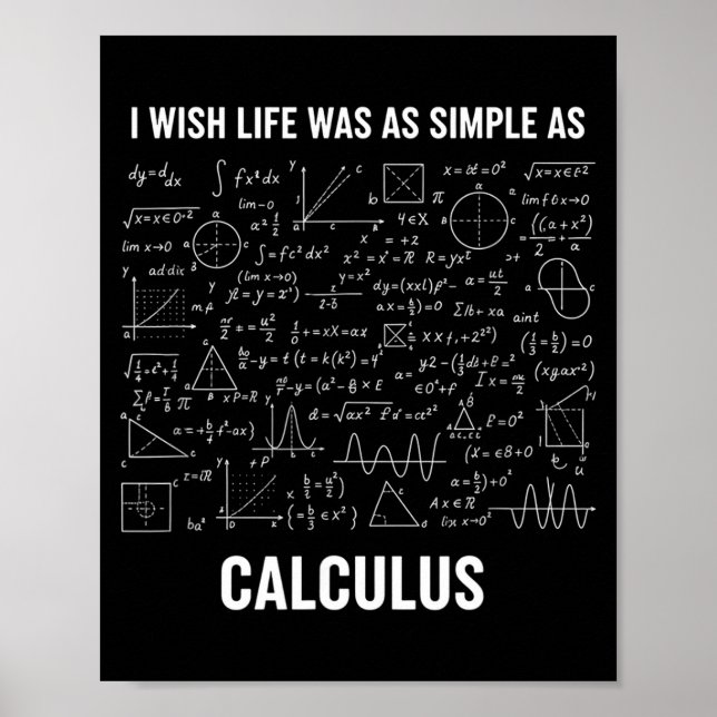 Affiche Mathématiques - J'aimerais que la vie soit aussi s (Devant)