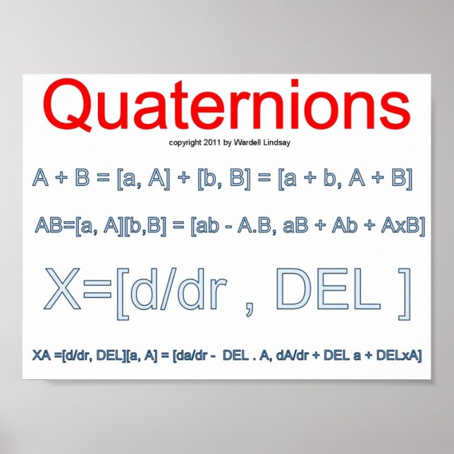 Affiche Mathématiques quaternion (Devant)