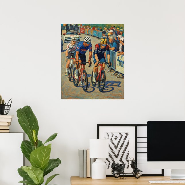 Affiche Mathieu van der Poel Tour de France 2022 7ème étap (Bureau à domicile)