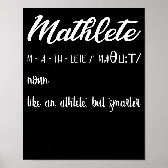 Affiche Mathlete Définition Math Geek Nerd (Devant)
