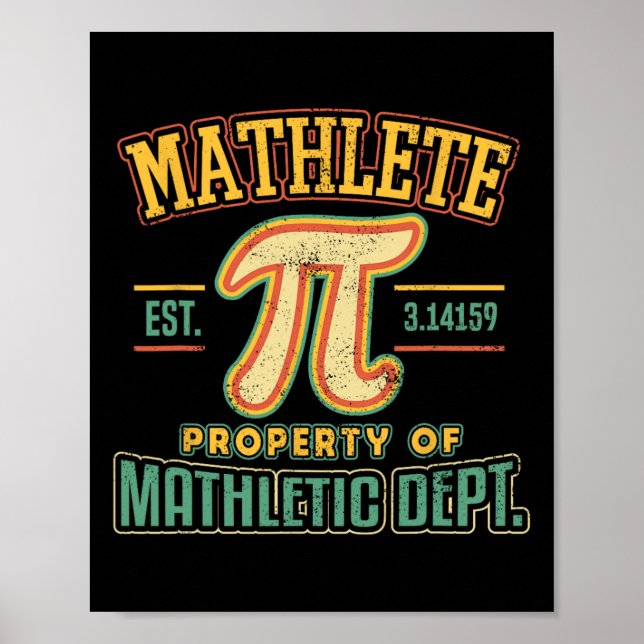 Affiche Mathlete Mathletic Department Pi 3.14 Math Calculu (Devant)