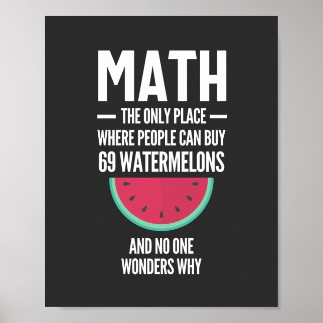 Affiche Maths. Drôle Math Sarcasm Citation Cadeau (Devant)