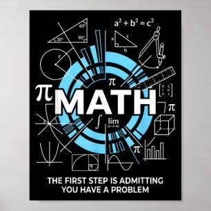 Affiche Maths La Première étape Est D'admettre Que Vous Av
