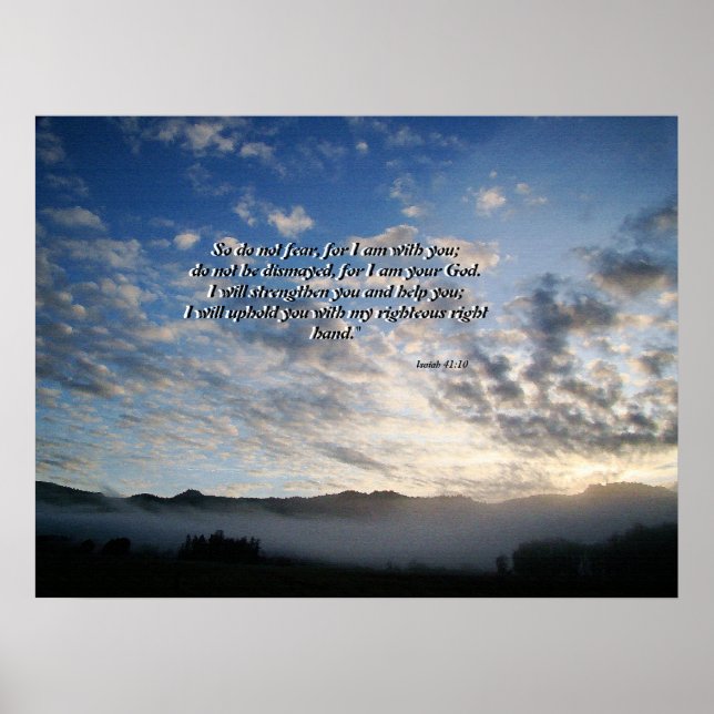 Affiche Matin Ciel & Mist Isaiah 41:10 Imprimer (Devant)