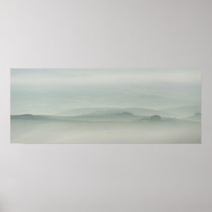 Affiche Matin en pastel en Toscane brumeuse