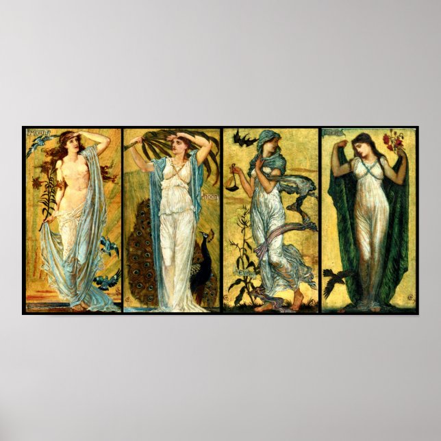 Affiche Matin, Midi, Soirée, Nuit par Walter Crane 1891 (Devant)