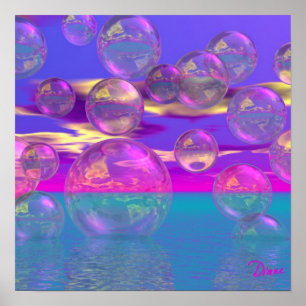 Affiche Matin tropical - Magenta et Paradis Turquoise