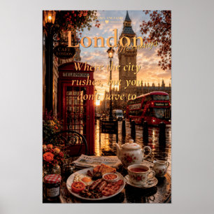 Affiche Matins Londoniens Big Ben Cabine Téléphonique Roug