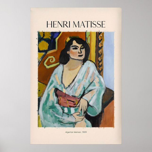 Affiche Matisse - Femme algérienne909 Mur Fauviste (Devant)
