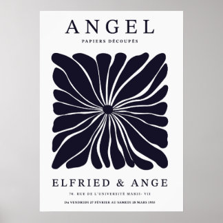 Affiche Matisse Floral Abstract Dark Navy Wall Art Print