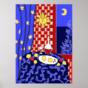 Affiche Matisse Inspiré Bleu Nuit Encore Vin