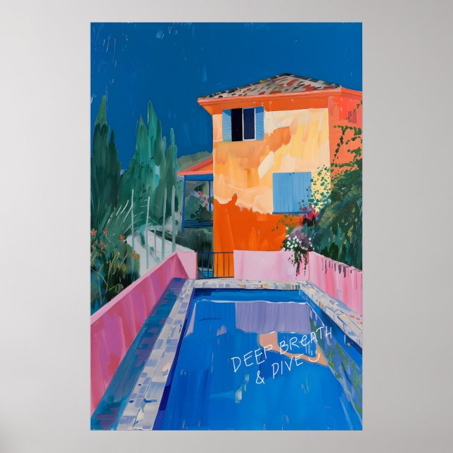Affiche Matisse Inspired Mediterranean Pool Art Print Bold (Devant)