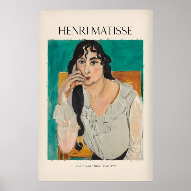 Affiche Matisse - Laurette avec un chemisier blanc (Devant)