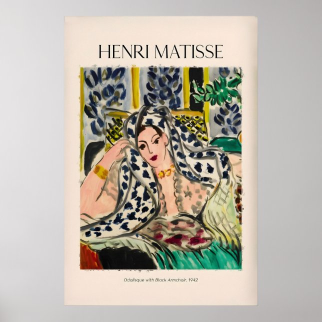 Affiche Matisse - Odalisque avec fauteuil noir942 (Devant)