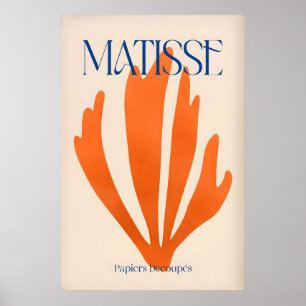 Affiche Matisse Papiers Découpés Orange Botanique Abstrait