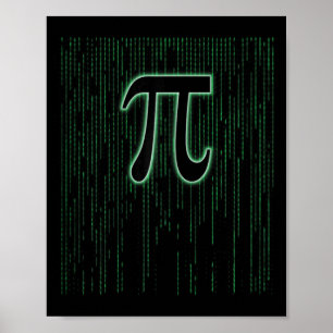 Affiche Matrice Inspiré Pi Jour 3.14 Numéro Pi Symbole Mat