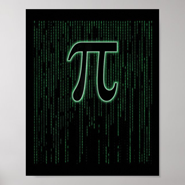 Affiche Matrice Inspiré Pi Jour 3.14 Numéro Pi Symbole Mat (Devant)