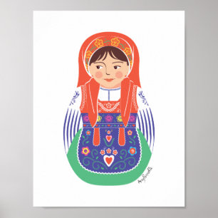 Affiche Matriochka Portugaise