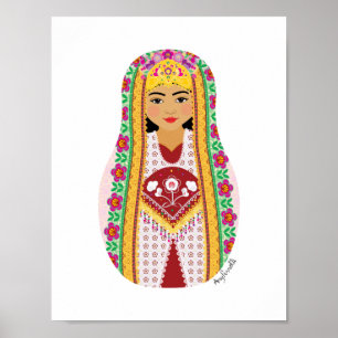 Affiche Matryoshka ouzbèke