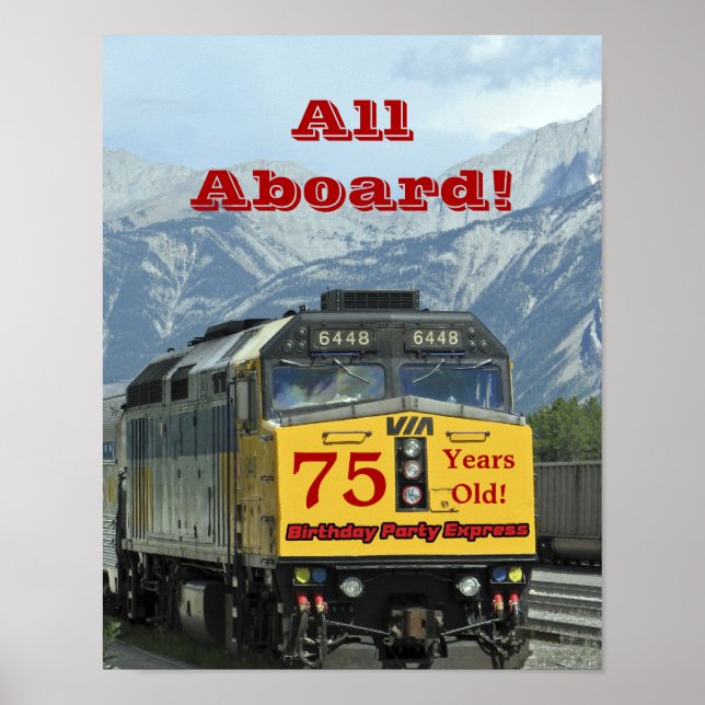 Affiche matte 75e anniversaire Train Jaune 11x14 (Devant)