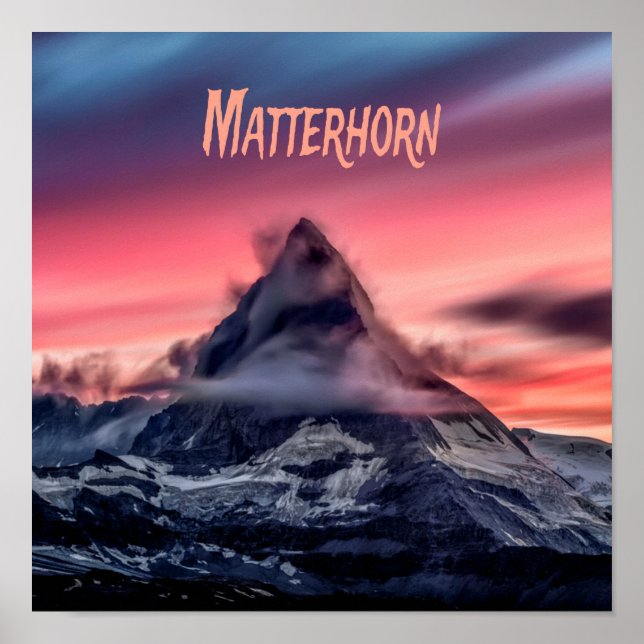 Affiche Matterhorn Mountain Europe Alpes Suisse Italie (Devant)