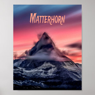 Affiche Matterhorn Mountain Europe Alpes Suisse Italie