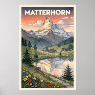 Affiche Matterhorn Voyage Alpin Vintage