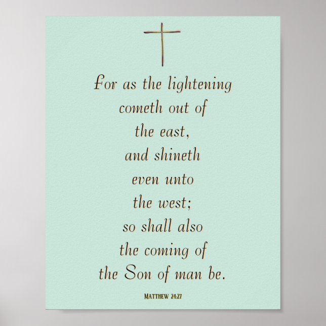 Affiche MATTHEW 24:27 « Car comme l'éclair vient… » (Devant)