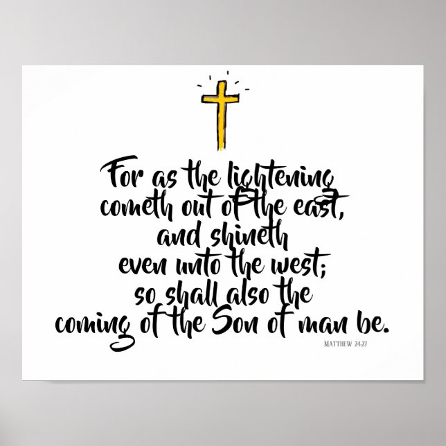 Affiche MATTHEW 24:27 « Car comme l'éclair vient… » (Devant)