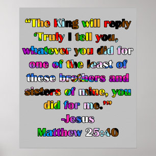 Affiche Matthew 25:40 - LGBTQIA+ Pride Version