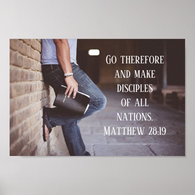 Affiche Matthew 28:19 Go and make disciples of toutes nati (Devant)