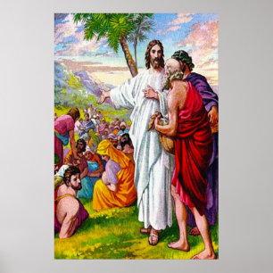 Affiche Matthieu 14:13-21 Jésus nourrit 5000 hommes